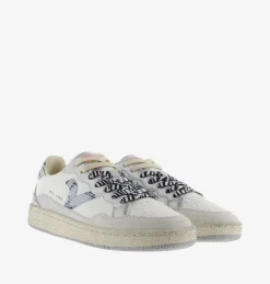 Sneakers Donna Smash Bassa Bianca Gris Animalier
