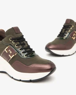 Sneakers Donna Zeppa Multicolor Bordo