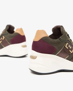 Sneakers Donna Zeppa Multicolor Bordo