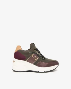 Sneakers Donna Zeppa Multicolor Bordo