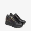 Sneakers Donna Zeppa Pelle Nero