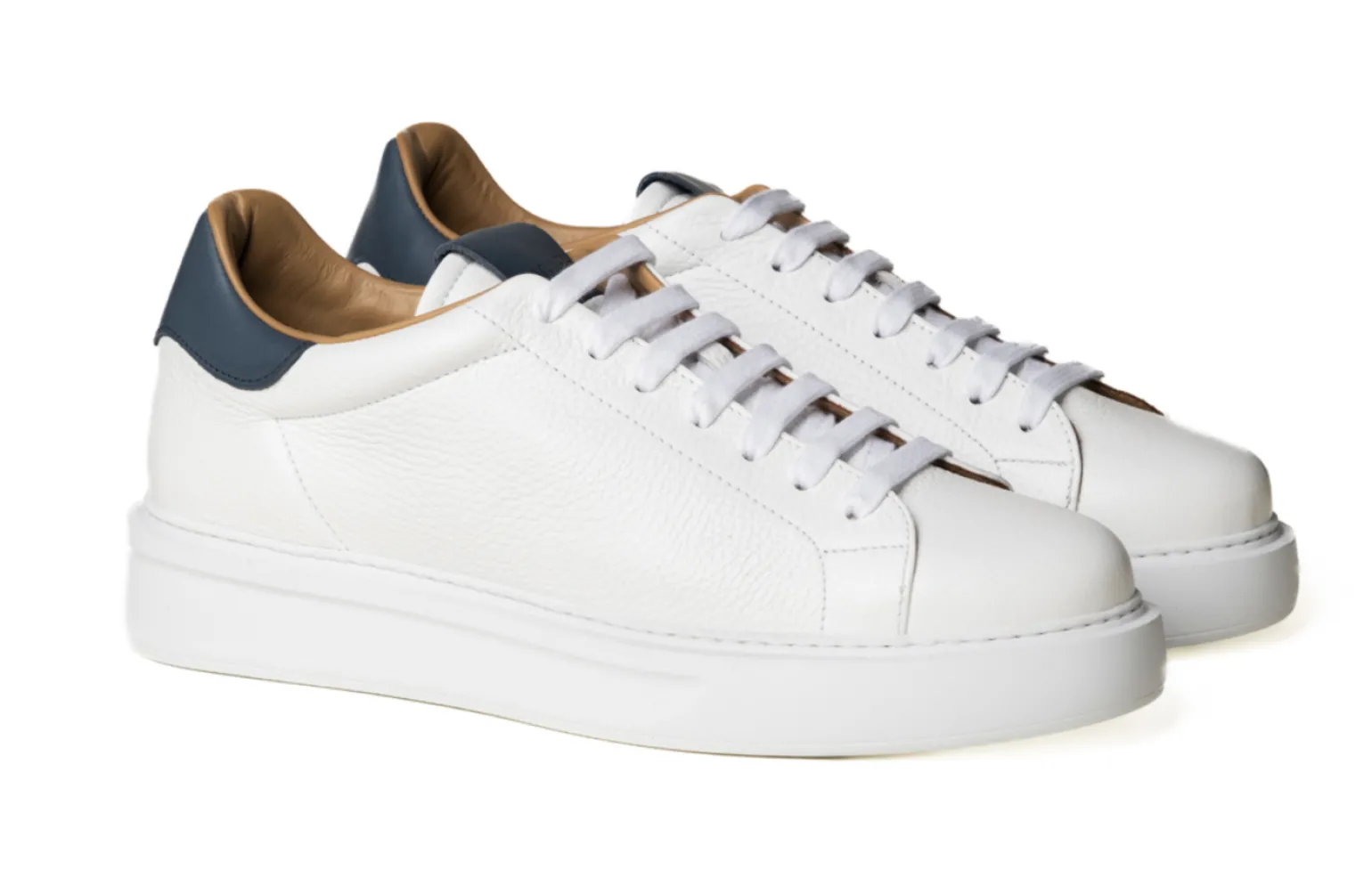 Sneakers Oversize Bassa Uomo Pelle Bianca