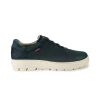 Sneakers Uomo Bassa in Pelle Blu con Elastici