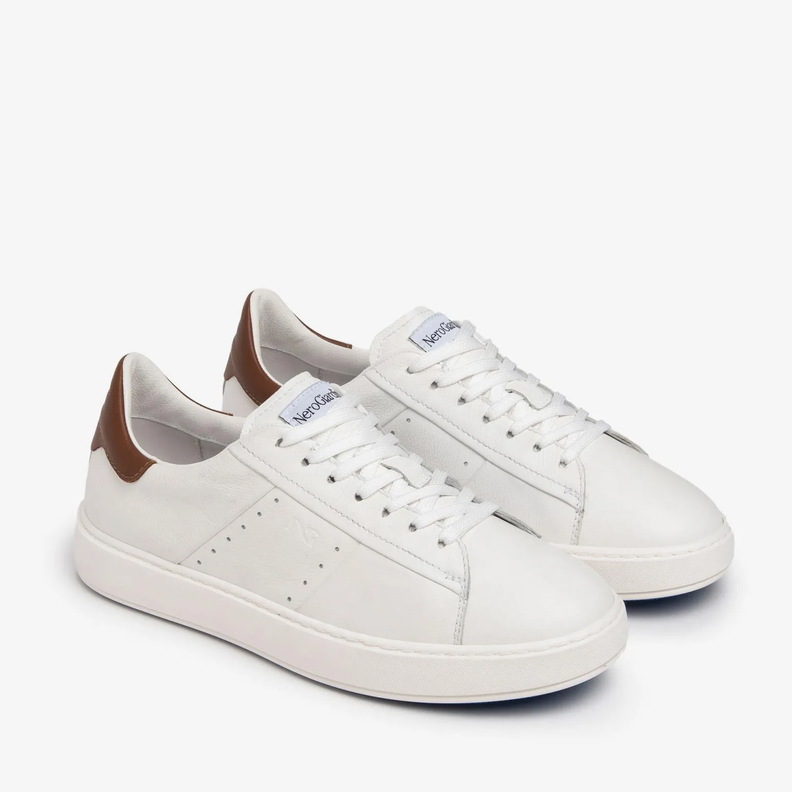 Sneakers Uomo Bassa in Pelle Bianca