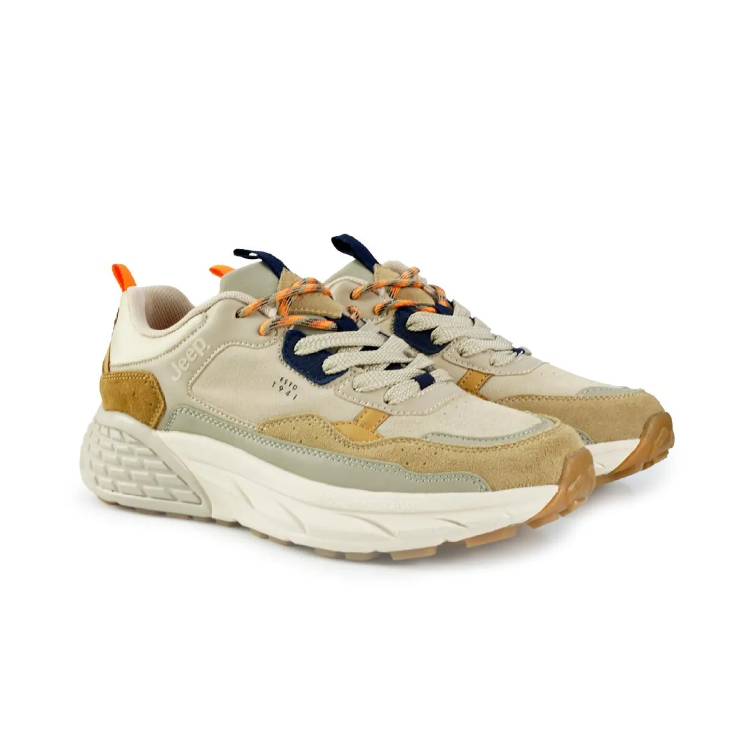 Sneakers Uomo Camoscio Multicolor Sabbia