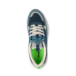 Sneakers Uomo Camoscio Multicolor Blu