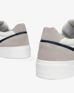 Sneakers Uomo in Pelle Bianca con Zip