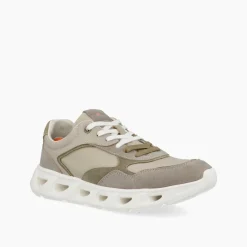 Sneakers Uomo Running in Pelle Taupe