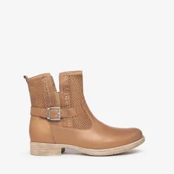 Stivaletti Bassi Donna in Pelle Cuoio