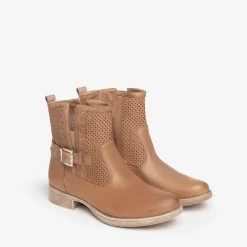 Stivaletti Bassi Donna in Pelle Cuoio