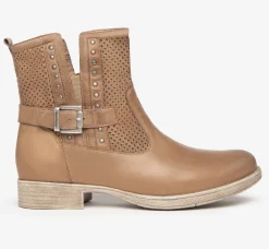 Stivaletti Bassi Donna in Pelle Cuoio