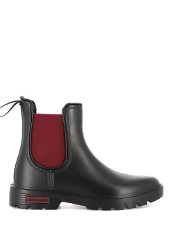 Stivaletti Beatles Pioggia Galosce Donna Gomma Nero