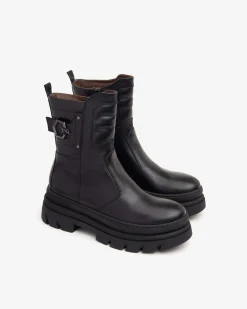 Stivaletti Biker Donna Pelle Nero