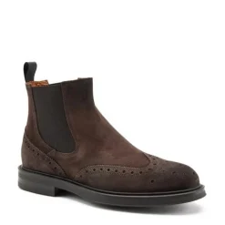 Stivaletti Chelsea Oxford Uomo in Camoscio Marrone