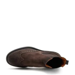 Stivaletti Chelsea Oxford Uomo in Camoscio Marrone