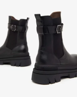Stivaletti Combat Donna Pelle Nero
