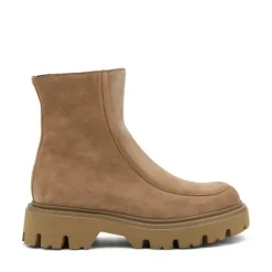 Stivaletti Donna Chunky Camoscio Beige