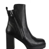 Stivaletti Donna con Tacco Alto e Plateau in Pelle Nero