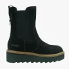 Stivaletti Donna in Camoscio Nero con Zeppa