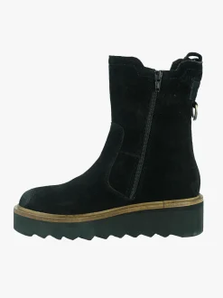 Stivaletti Donna in Camoscio Nero con Zeppa