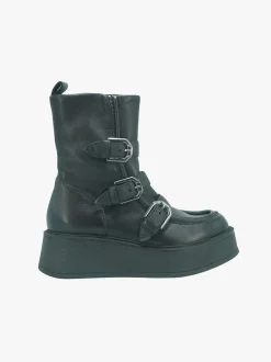 Stivaletti Donna in Pelle con Fibbie