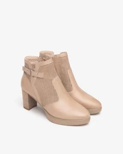 Stivaletti Donna in Pelle Tacco Medio e Plateau