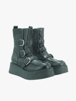 Stivaletti Donna in Pelle con Fibbie