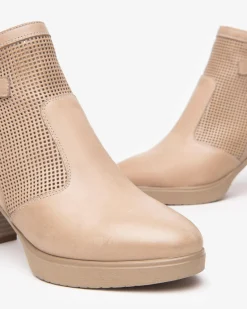 Stivaletti Donna in Pelle Tacco Medio e Plateau