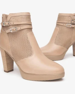 Stivaletti Donna in Pelle Tacco Alto e Plateau