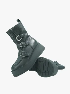 Stivaletti Donna in Pelle con Fibbie