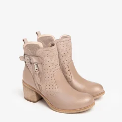Stivaletti Donna in Pelle Torba