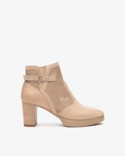 Stivaletti Donna in Pelle Tacco Medio e Plateau