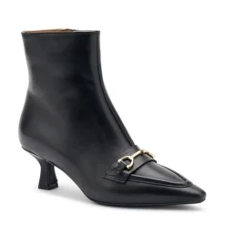 Stivaletti Donna Pelle Nera Tacco Rocchetto