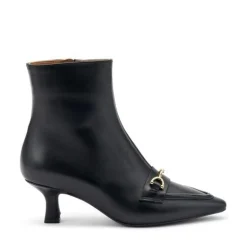 Stivaletti Donna Pelle Nera Tacco Rocchetto