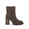 Stivaletti Donna Tacco Alto Camoscio Marrone