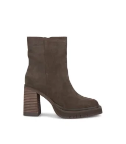 Stivaletti Donna Tacco Alto Camoscio Marrone
