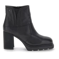 Stivaletti Donna Tacco Alto in Pelle Nero