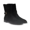 Stivaletti Donna tacco Basso Camoscio Nero
