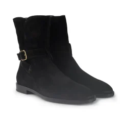 Stivaletti Donna tacco Basso Camoscio Nero