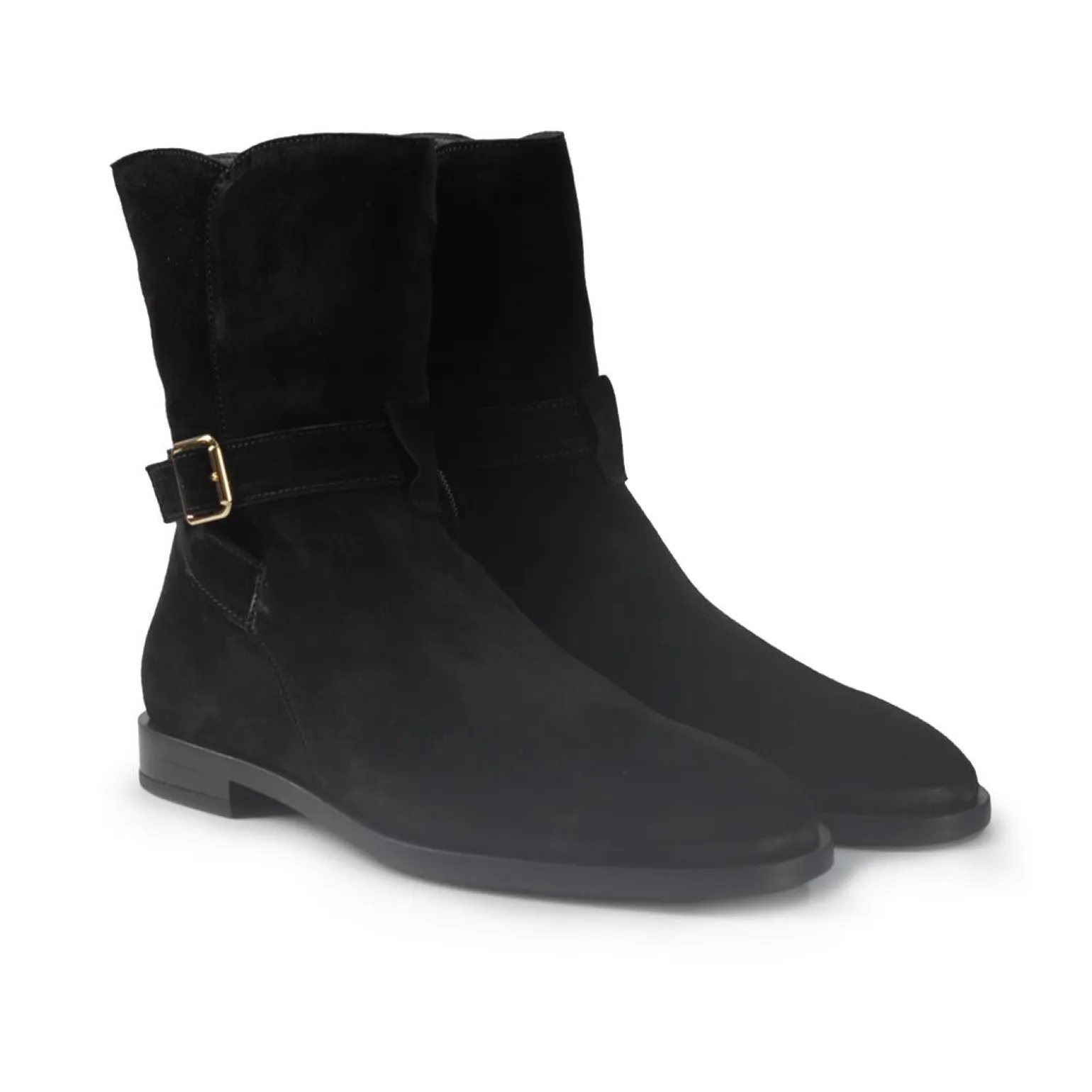 Stivaletti Donna tacco Basso Camoscio Nero