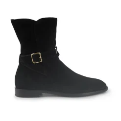 Stivaletti Donna tacco Basso Camoscio Nero