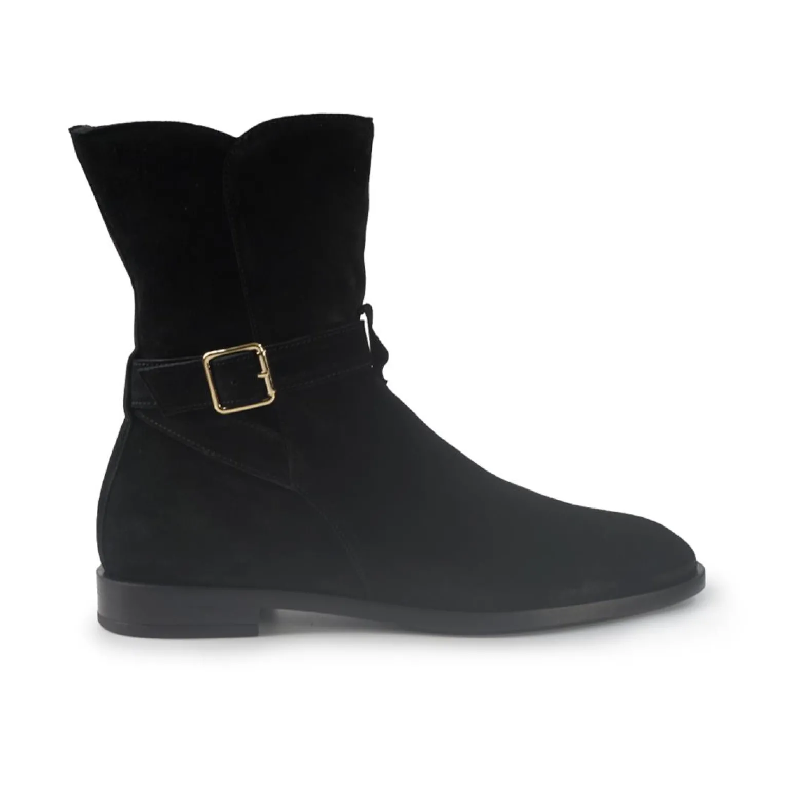 Stivaletti Donna tacco Basso Camoscio Nero