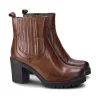 Stivaletti Donna Tacco Largo Pelle Marrone