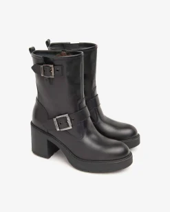Stivaletti Donna Tacco Pelle Nero