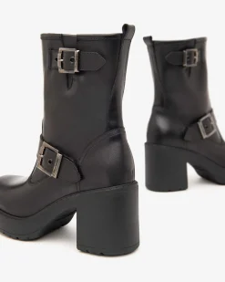 Stivaletti Donna Tacco Pelle Nero