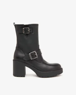 Stivaletti Donna Tacco Pelle Nero
