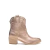 Stivaletti Donna Tex in Pelle Laminata Tortora
