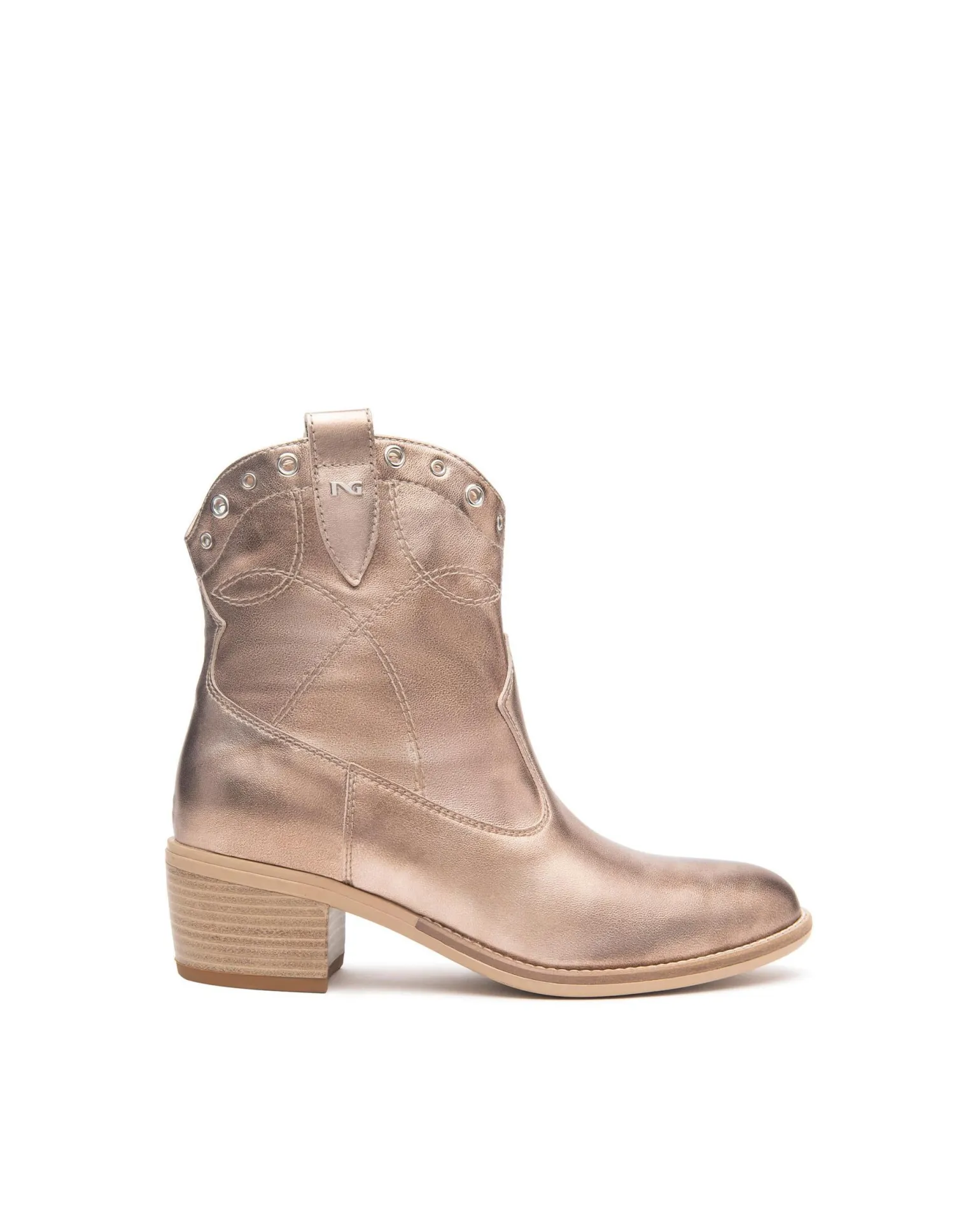 Stivaletti Donna Tex in Pelle Laminata Tortora