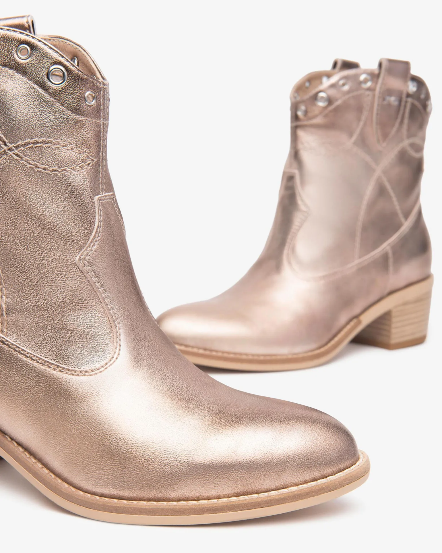 Stivaletti Donna Tex in Pelle Laminata Tortora