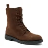 Stivaletto Donna Stringato Alto Camoscio Cacao